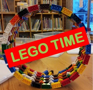 Photo of a circular LEGO build with LEGO Time written across it